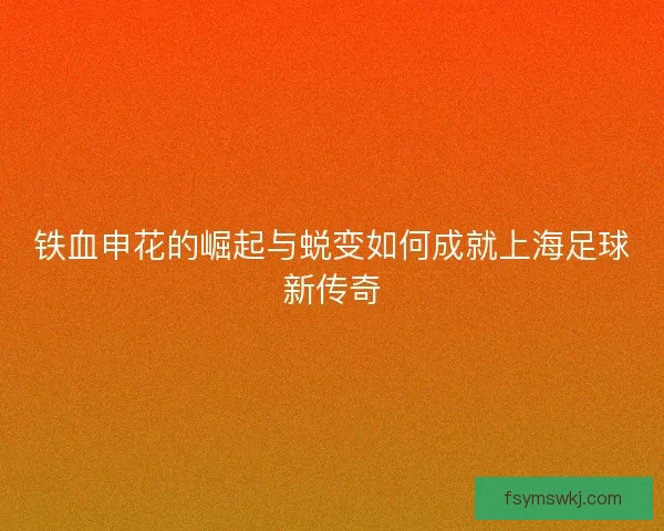 铁血申花的崛起与蜕变如何成就上海足球新传奇